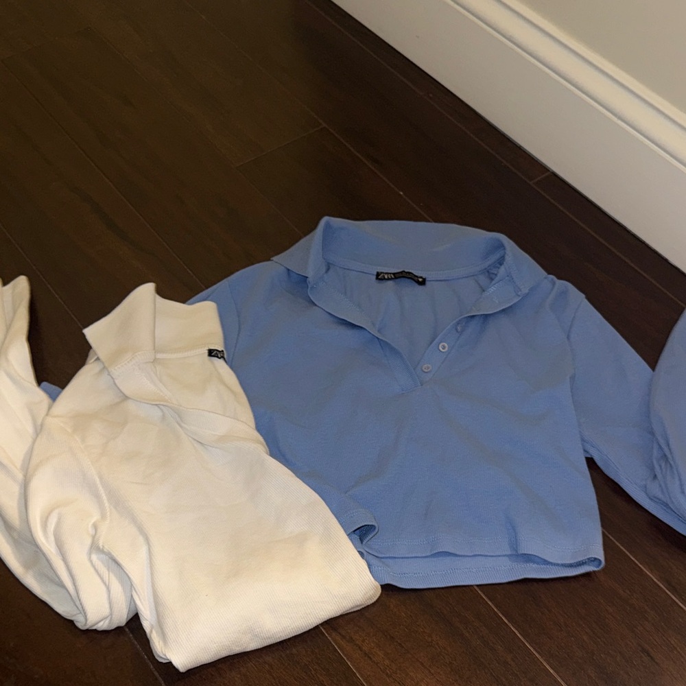 Light Blue Kids Polo Top - Zara